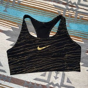 Black and Gold Marble Nike Sports Bra